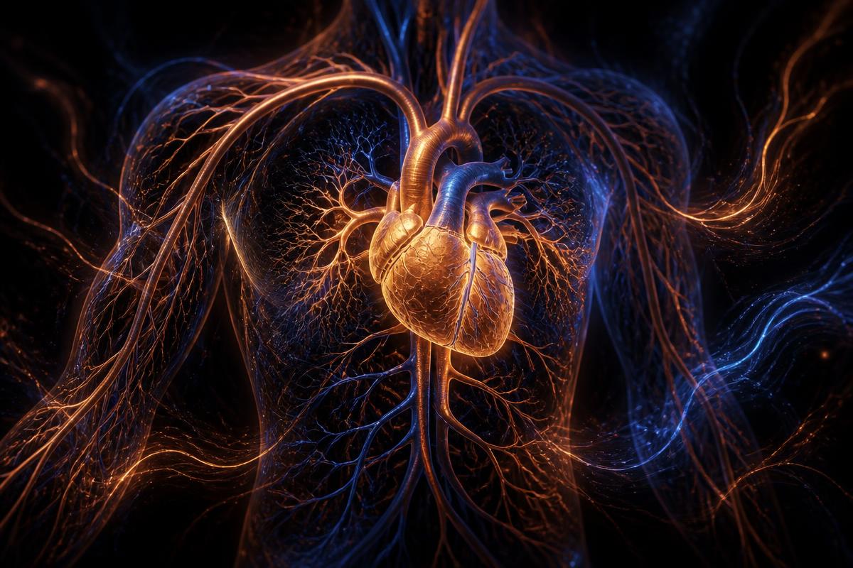 Illustration of improved circulation and blood flow supported by Trivaxa Male Enhancement